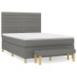 vidaXL Cama box spring con colchón tela gris oscuro 140x190 cm