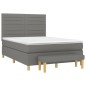vidaXL Cama box spring con colchón tela gris oscuro 140x190 cm