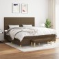 vidaXL Cama box spring con colchón tela marrón oscuro 200x200 cm vidaXL Cama box spring con colchón tela marrón oscuro 200x200 cm