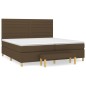 vidaXL Cama box spring con colchón tela marrón oscuro 200x200 cm vidaXL Cama box spring con colchón tela marrón oscuro 200x200 cm