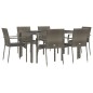 vidaXL Set comedor jardín 7 pzas y cojines ratán sintético gris vidaXL Set comedor jardín 7 pzas y cojines ratán sintético gris