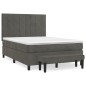 vidaXL Cama box spring con colchón terciopelo gris oscuro 140x200 cm vidaXL Cama box spring con colchón terciopelo gris oscuro 140x200 cm