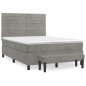 vidaXL Cama box spring con colchón terciopelo gris claro 140x190 cm vidaXL Cama box spring con colchón terciopelo gris claro 140x190 cm