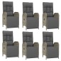 vidaXL Set comedor jardín 7 pzas y cojines ratán sintético gris vidaXL Set comedor jardín 7 pzas y cojines ratán sintético gris