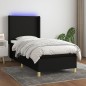 vidaXL Cama box spring colchón y luces LED tela negro 80x200 cm vidaXL Cama box spring colchón y luces LED tela negro 80x200 cm