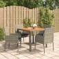 vidaXL Set comedor de jardín 5 piezas con cojines ratán sintético gris vidaXL Set comedor de jardín 5 piezas con cojines ratán sintético gris