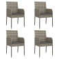 vidaXL Set comedor de jardín 5 piezas con cojines ratán sintético gris vidaXL Set comedor de jardín 5 piezas con cojines ratán sintético gris