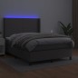 vidaXL Cama box spring colchón y LED cuero sintético gris 140x190 cm vidaXL Cama box spring colchón y LED cuero sintético gris 140x190 cm