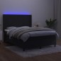 vidaXL Cama box spring colchón y LED terciopelo negro 140x190 cm vidaXL Cama box spring colchón y LED terciopelo negro 140x190 cm