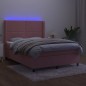 vidaXL Cama box spring colchón y LED terciopelo rosa 140x190 cm vidaXL Cama box spring colchón y LED terciopelo rosa 140x190 cm