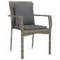 vidaXL Set comedor de jardín 3 piezas con cojines ratán sintético gris vidaXL Set comedor de jardín 3 piezas con cojines ratán sintético gris