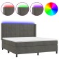vidaXL Cama box spring colchón y LED terciopelo gris oscuro 180x200 cm vidaXL Cama box spring colchón y LED terciopelo gris oscuro 180x200 cm