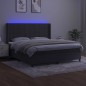 vidaXL Cama box spring colchón y LED terciopelo gris oscuro 180x200 cm vidaXL Cama box spring colchón y LED terciopelo gris oscuro 180x200 cm
