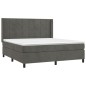 vidaXL Cama box spring colchón y LED terciopelo gris oscuro 180x200 cm vidaXL Cama box spring colchón y LED terciopelo gris oscuro 180x200 cm