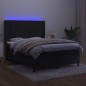vidaXL Cama box spring colchón y LED terciopelo negro 140x200 cm vidaXL Cama box spring colchón y LED terciopelo negro 140x200 cm