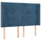 vidaXL Cama box spring colchón y LED terciopelo azul oscuro 140x190 cm vidaXL Cama box spring colchón y LED terciopelo azul oscuro 140x190 cm