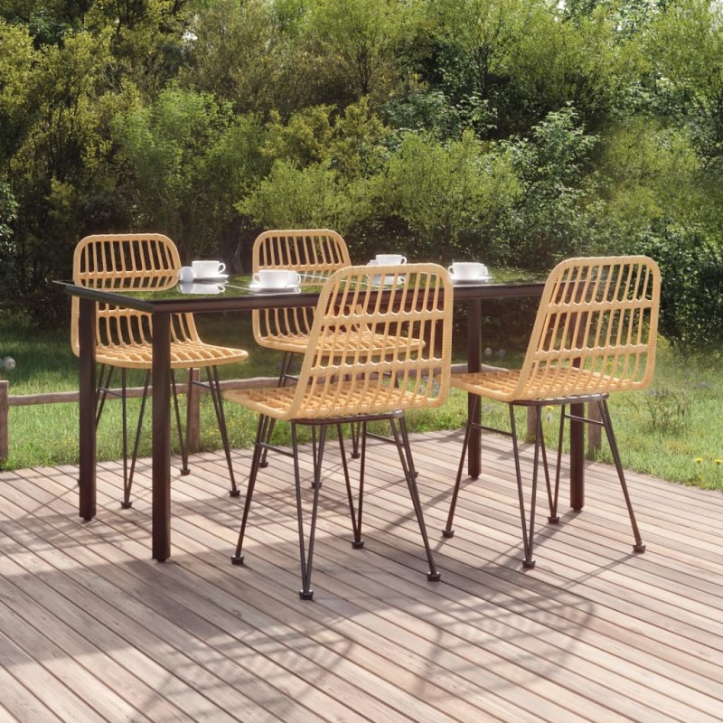 vidaXL Juego de comedor de jardín 5 piezas ratán sintético vidaXL Juego de comedor de jardín 5 piezas ratán sintético