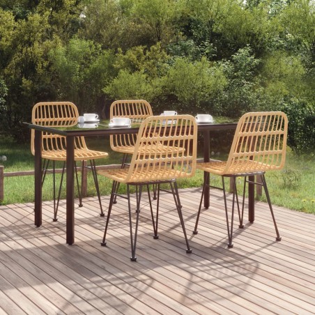 vidaXL Juego de comedor de jardín 5 piezas ratán sintético