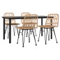 vidaXL Juego de comedor de jardín 5 piezas ratán sintético vidaXL Juego de comedor de jardín 5 piezas ratán sintético