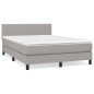 vidaXL Cama box spring con colchón tela gris claro 140x200 cm vidaXL Cama box spring con colchón tela gris claro 140x200 cm
