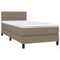 vidaXL Cama box spring con colchón tela gris taupe 90x190 cm vidaXL Cama box spring con colchón tela gris taupe 90x190 cm