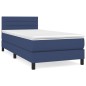 vidaXL Cama box spring con colchón tela azul 90x200 cm vidaXL Cama box spring con colchón tela azul 90x200 cm