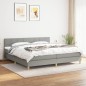 vidaXL Cama box spring con colchón tela gris claro 200x200 cm vidaXL Cama box spring con colchón tela gris claro 200x200 cm