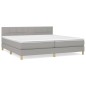 vidaXL Cama box spring con colchón tela gris claro 200x200 cm vidaXL Cama box spring con colchón tela gris claro 200x200 cm