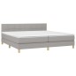 vidaXL Cama box spring con colchón tela gris claro 200x200 cm vidaXL Cama box spring con colchón tela gris claro 200x200 cm
