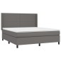 vidaXL Cama box spring colchón y LED cuero sintético gris 160x200 cm vidaXL Cama box spring colchón y LED cuero sintético gris 160x200 cm