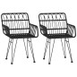vidaXL Juego de comedor de jardín 3 piezas ratán sintético negro vidaXL Juego de comedor de jardín 3 piezas ratán sintético negro