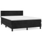 vidaXL Cama box spring con colchón terciopelo negro 140x190 cm vidaXL Cama box spring con colchón terciopelo negro 140x190 cm