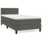 vidaXL Cama box spring con colchón terciopelo gris oscuro 90x200 cm