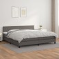 vidaXL Cama box spring con colchón cuero sintético gris 200x200 cm vidaXL Cama box spring con colchón cuero sintético gris 200x200 cm