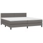 vidaXL Cama box spring con colchón cuero sintético gris 200x200 cm vidaXL Cama box spring con colchón cuero sintético gris 200x200 cm