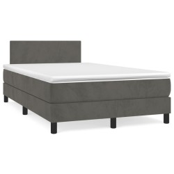 vidaXL Cama box spring con colchón terciopelo gris oscuro 120x200 cm