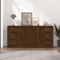 vidaXL Aparadores 3 piezas madera contrachapada marrón roble vidaXL Aparadores 3 piezas madera contrachapada marrón roble