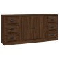 vidaXL Aparadores 3 piezas madera contrachapada marrón roble vidaXL Aparadores 3 piezas madera contrachapada marrón roble