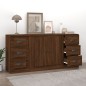 vidaXL Aparadores 3 piezas madera contrachapada marrón roble vidaXL Aparadores 3 piezas madera contrachapada marrón roble