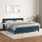 vidaXL Cama box spring con colchón terciopelo azul oscuro 180x200 cm vidaXL Cama box spring con colchón terciopelo azul oscuro 180x200 cm