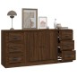 vidaXL Aparadores 3 piezas madera contrachapada marrón roble vidaXL Aparadores 3 piezas madera contrachapada marrón roble