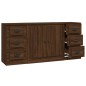 vidaXL Aparadores 3 piezas madera contrachapada marrón roble vidaXL Aparadores 3 piezas madera contrachapada marrón roble