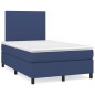 vidaXL Cama box spring con colchón tela azul 120x200 cm vidaXL Cama box spring con colchón tela azul 120x200 cm