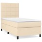 vidaXL Cama box spring con colchón tela color crema 90x190 cm vidaXL Cama box spring con colchón tela color crema 90x190 cm