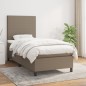 vidaXL Cama box spring con colchón tela gris taupe 90x190 cm vidaXL Cama box spring con colchón tela gris taupe 90x190 cm