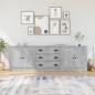 vidaXL Aparadores 3 piezas madera contrachapada gris hormigón vidaXL Aparadores 3 piezas madera contrachapada gris hormigón