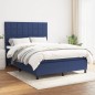 vidaXL Cama box spring con colchón tela azul 140x190 cm vidaXL Cama box spring con colchón tela azul 140x190 cm