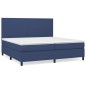 vidaXL Cama box spring con colchón tela azul 200x200 cm vidaXL Cama box spring con colchón tela azul 200x200 cm