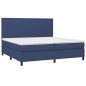 vidaXL Cama box spring con colchón tela azul 200x200 cm vidaXL Cama box spring con colchón tela azul 200x200 cm