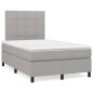 vidaXL Cama box spring con colchón tela gris claro 120x200 cm vidaXL Cama box spring con colchón tela gris claro 120x200 cm